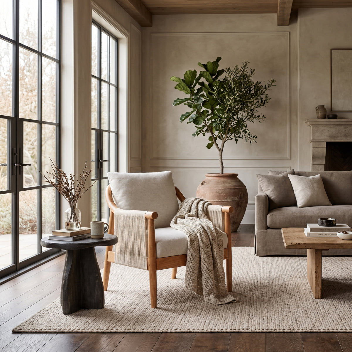 Solid Hardwood Frame Accent Chair | OROA