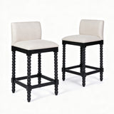 Linen Upholstered Bar Stools (2) | OROA