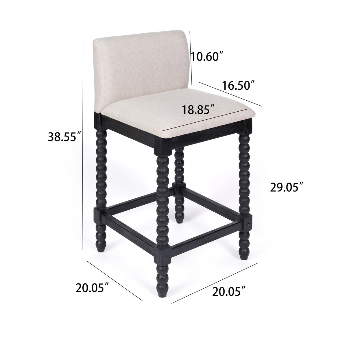 Linen Upholstered Bar Stools (2) | OROA