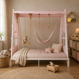 Twin Metal House Bed with Tent & Swing | OROA Kids