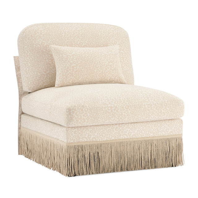 Beige Brown Leopard Chenille Accent Chair by OROA