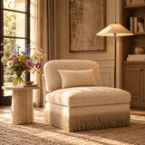 Beige Brown Leopard Chenille Accent Chair by OROA