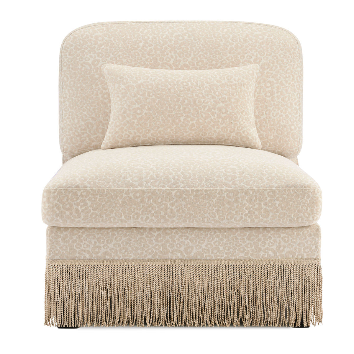 Beige Brown Leopard Chenille Accent Chair by OROA
