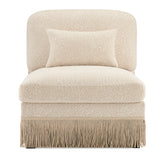 Beige Brown Leopard Chenille Accent Chair by OROA