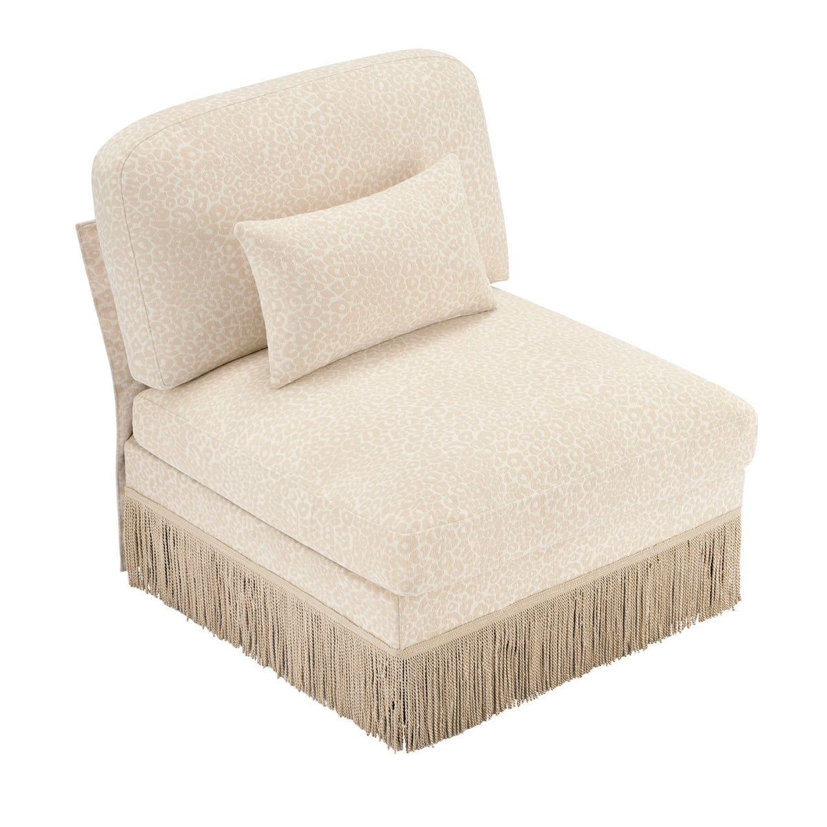 Beige Brown Leopard Chenille Accent Chair by OROA