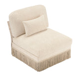 Beige Brown Leopard Chenille Accent Chair by OROA