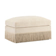 Beige Chenille Leopard Ottoman by OROA