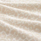 Beige Chenille Leopard Ottoman by OROA