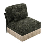 Modern European furniture - Green Black Leopard Chenille Armless Sofa - www.oroa.com