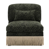 Modern European furniture - Green Black Leopard Chenille Armless Sofa - www.oroa.com