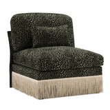 Modern European furniture - Green Black Leopard Chenille Armless Sofa - www.oroa.com