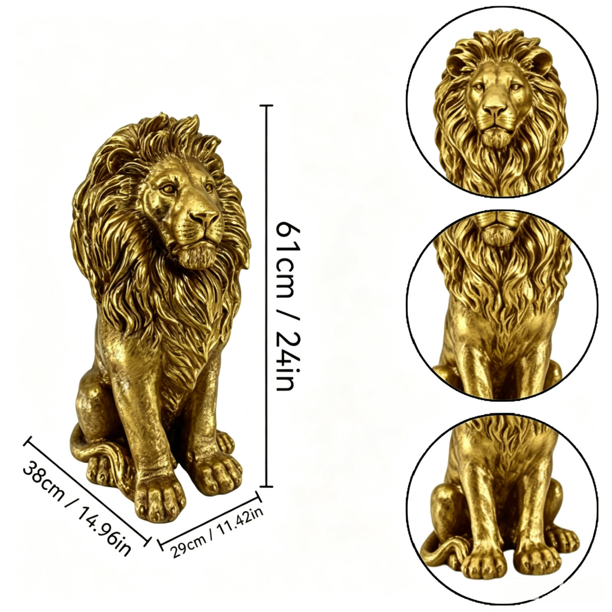 24' Lion Statue Guardian Sculpture | OROA