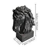 Modern European furniture - Black Rustic Horse Head Resin Sculpture Decor - www.oroa.com
