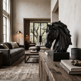 Modern European furniture - Black Rustic Horse Head Resin Sculpture Decor - www.oroa.com