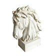 Modern European furniture - Antique White Weathered Horse Head Sculpture - www.oroa.com