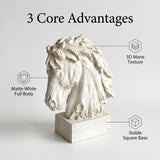 Modern European furniture - Antique White Weathered Horse Head Sculpture - www.oroa.com