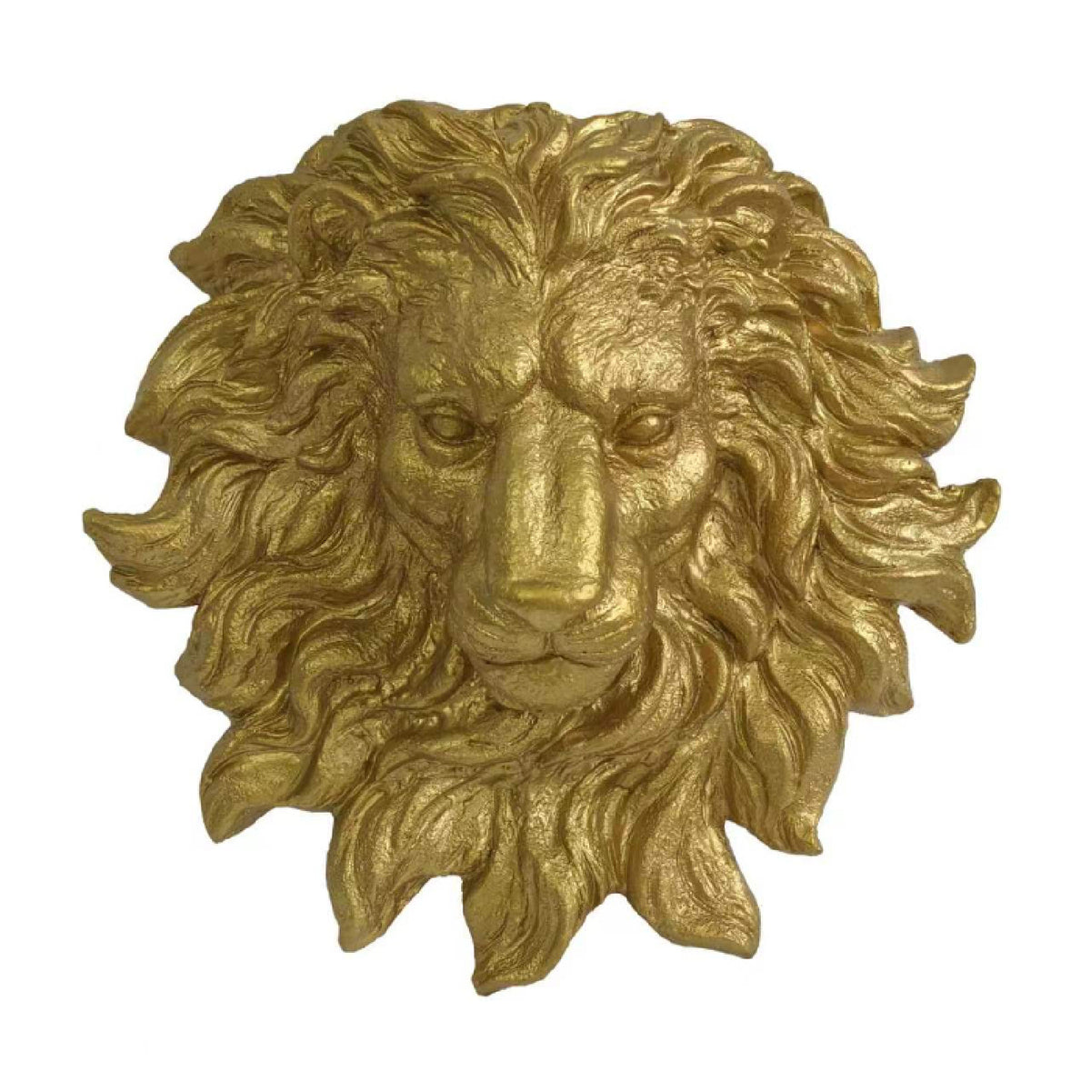 Modern European furniture - Golden Lion Head Resin Wall Mount Decor - www.oroa.com