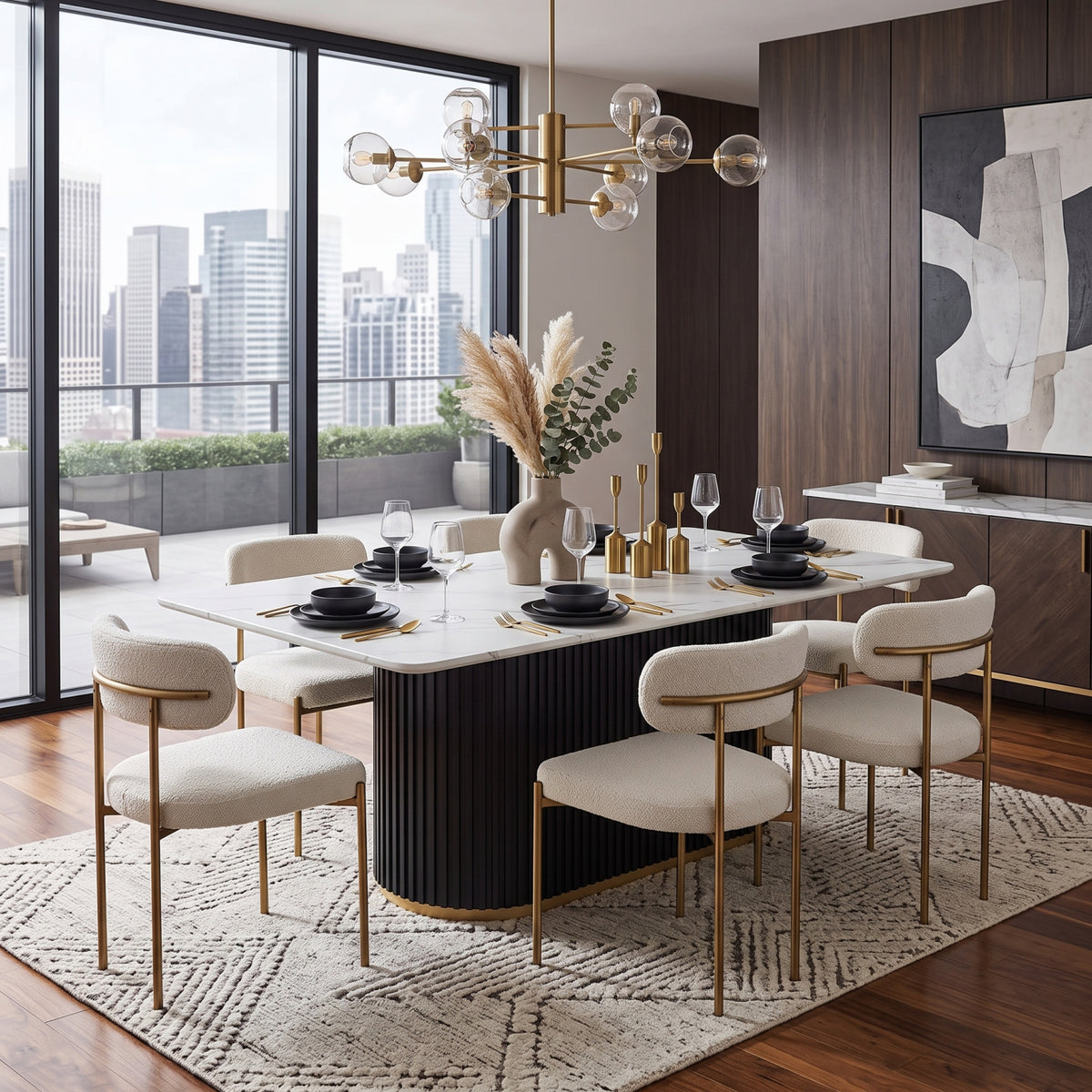 Rectangular White Dining Table | OROA