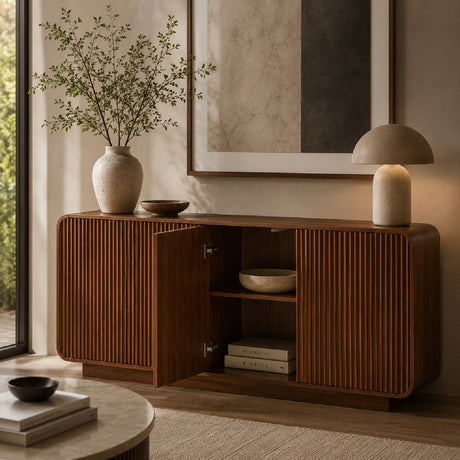 Modern Vertical Fluted Entryway Sideboard | OROA
