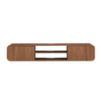 Modern European furniture - Walnut Wall‑Mounted TV Stand with Open Storage - www.oroa.com