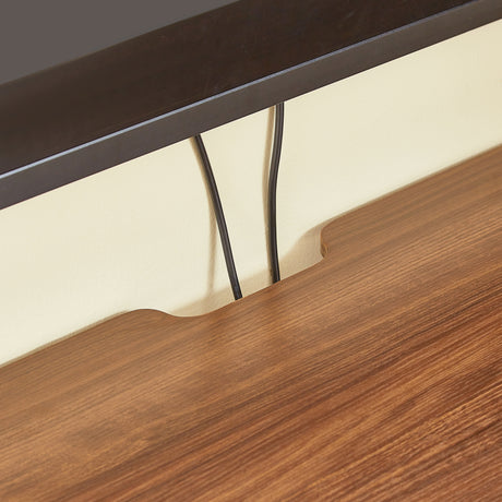 Modern European furniture - Walnut Wall‑Mounted TV Stand with Open Storage - www.oroa.com