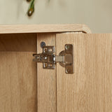 Modern European furniture - Natural Wall‑Mounted TV Stand with Open Storage - www.oroa.com