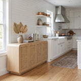 Rattan Storage Sideboard Buffet Cabinet with 4 Doors | OROA