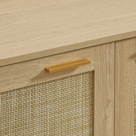 Rattan Storage Sideboard Buffet Cabinet with 4 Doors | OROA