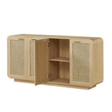 Rattan Storage Sideboard Buffet Cabinet with 4 Doors | OROA