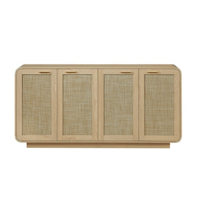 Modern European furniture - Rattan Storage Sideboard Buffet Cabinet with 4 Doors - www.oroa.com