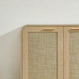 Rattan Storage Sideboard Buffet Cabinet with 4 Doors | OROA