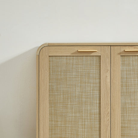 Rattan Storage Sideboard Buffet Cabinet with 4 Doors | OROA