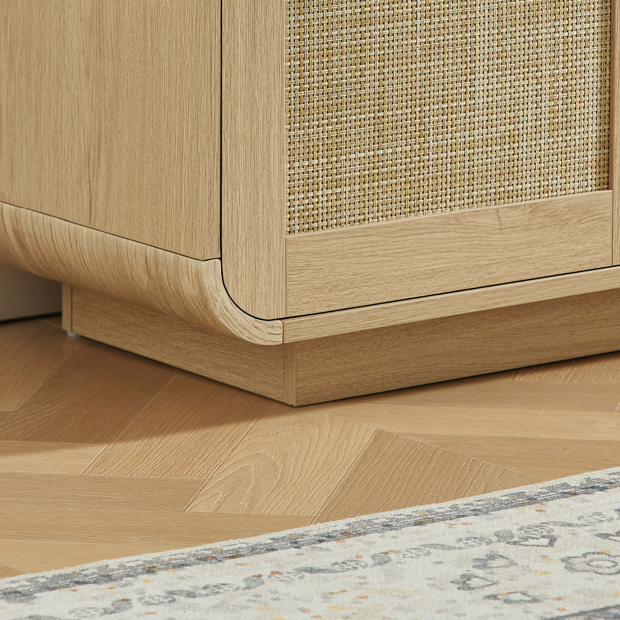 Rattan Storage Sideboard Buffet Cabinet with 4 Doors | OROA
