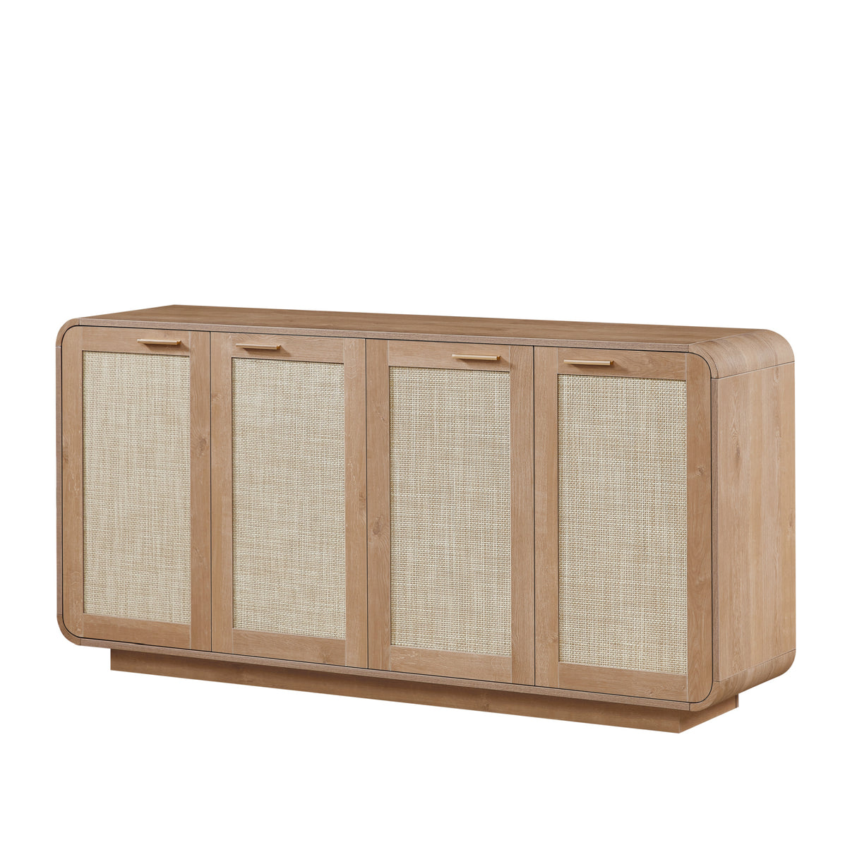 Caramel 4-Doors Rattan Storage Sideboard | OROA