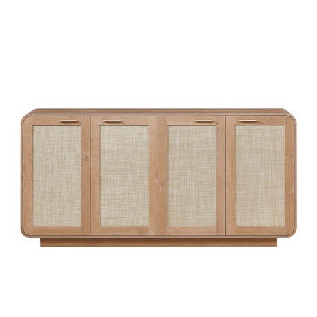 Caramel 4-Doors Rattan Storage Sideboard | OROA