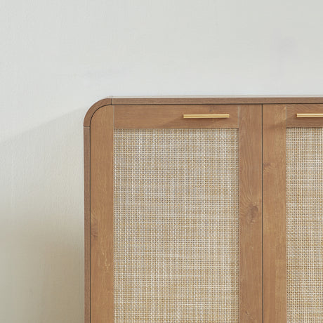 Caramel 4-Doors Rattan Storage Sideboard | OROA
