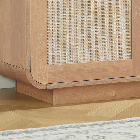 Caramel 4-Doors Rattan Storage Sideboard | OROA