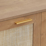 Caramel 4-Doors Rattan Storage Sideboard | OROA