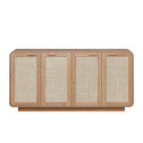 Caramel 4-Doors Rattan Storage Sideboard | OROA