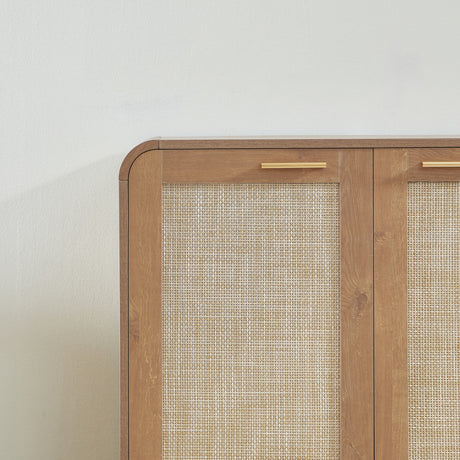 Caramel 4-Doors Rattan Storage Sideboard | OROA