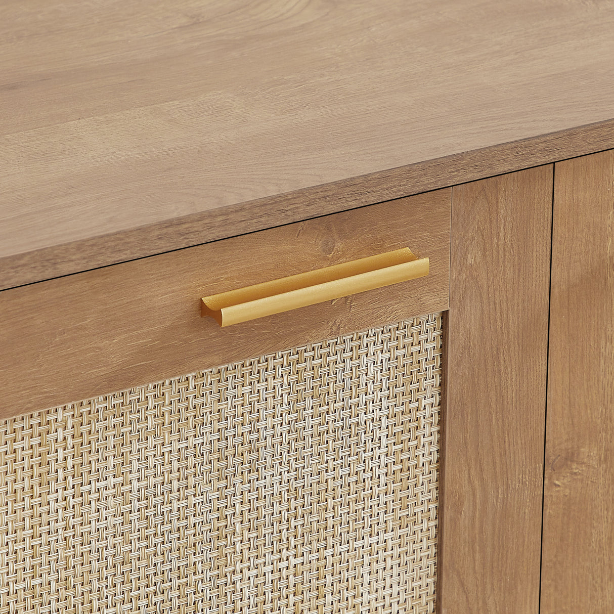 Caramel 4-Doors Rattan Storage Sideboard | OROA