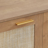 Caramel 4-Doors Rattan Storage Sideboard | OROA