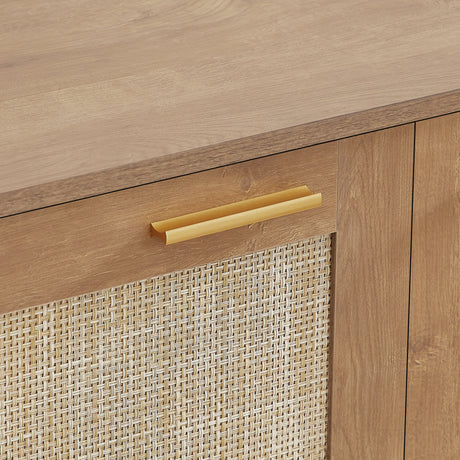 Caramel 4-Doors Rattan Storage Sideboard | OROA