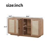Caramel 4-Doors Rattan Storage Sideboard | OROA