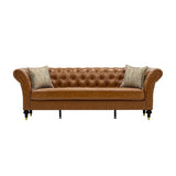 Modern European furniture - Cognac Brown Chesterfield Leather Sofa - www.oroa.com