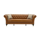 Modern European furniture - Cognac Brown Chesterfield Leather Sofa - www.oroa.com