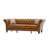 Modern European furniture - Cognac Brown Chesterfield Leather Sofa - www.oroa.com