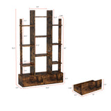Industrial Rustic Brown 2 Drawers Bookshelf | OROA