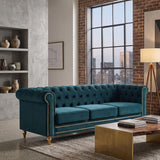 Green Velvet Chesterfield Sofa | OROA - www.oroa.com