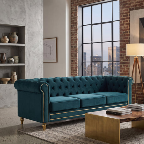 Green Velvet Chesterfield Sofa | OROA - www.oroa.com